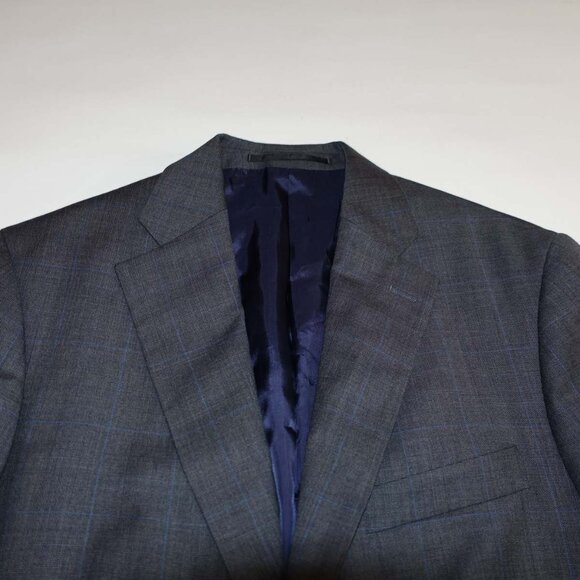 Maison Leporem Mens Suit Jacket Size 38 Short Charcoal Gray Reda Super 130s Wool - Picture 3 of 9